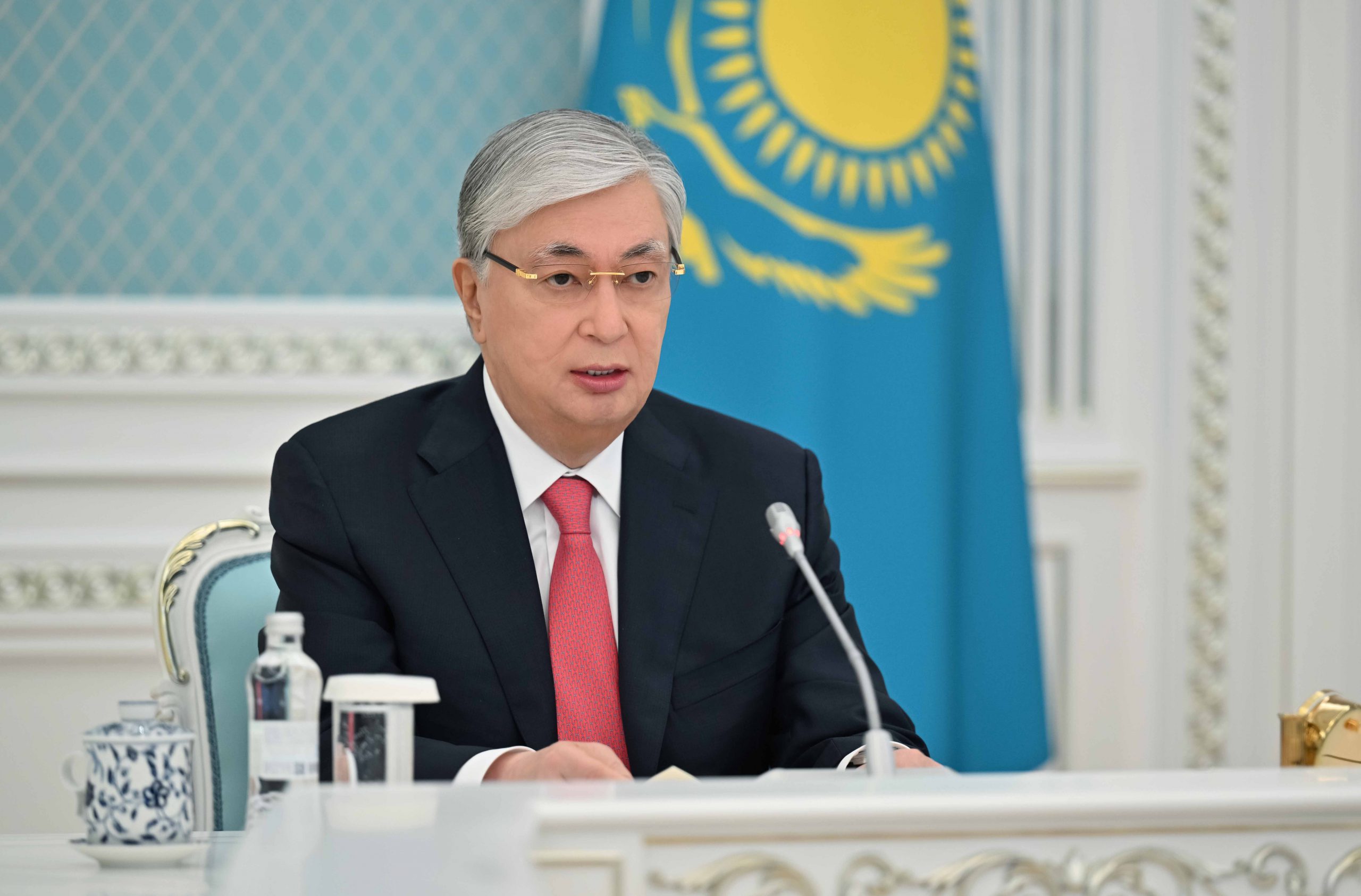 Президент Казахстана Касым-Жомарт Токаев на заседании Совета глав государств – членов ШОС. 4 июля 2023 года. Фото:akorda.kz.