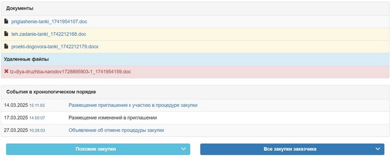 Документы тендера, который отменила прокуратура Кобринского района. Скриншот сайта госзакупок