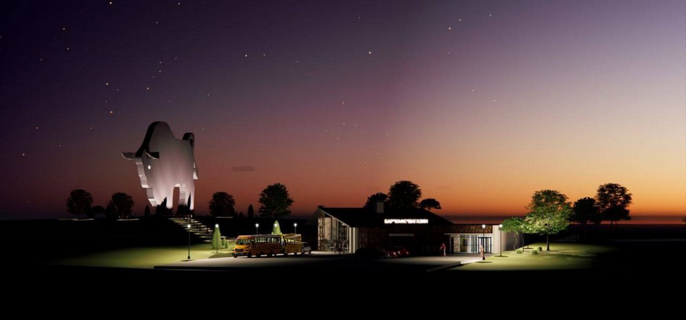 Эскиз кафе на трассе М1 возле зубра. Фото: Брестский облисполком