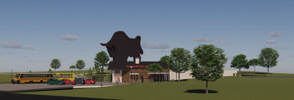 Эскиз кафе на трассе М1 возле зубра. Фото: Брестский облисполком