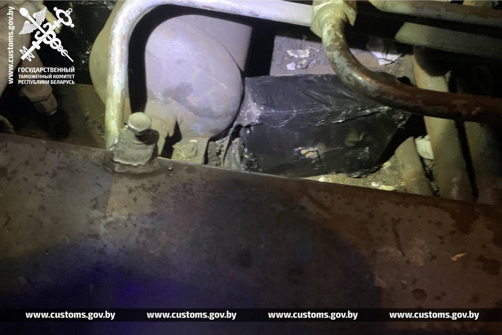 Место в поезде, где спрятали партию анестезии. Фото: ГТК Беларуси