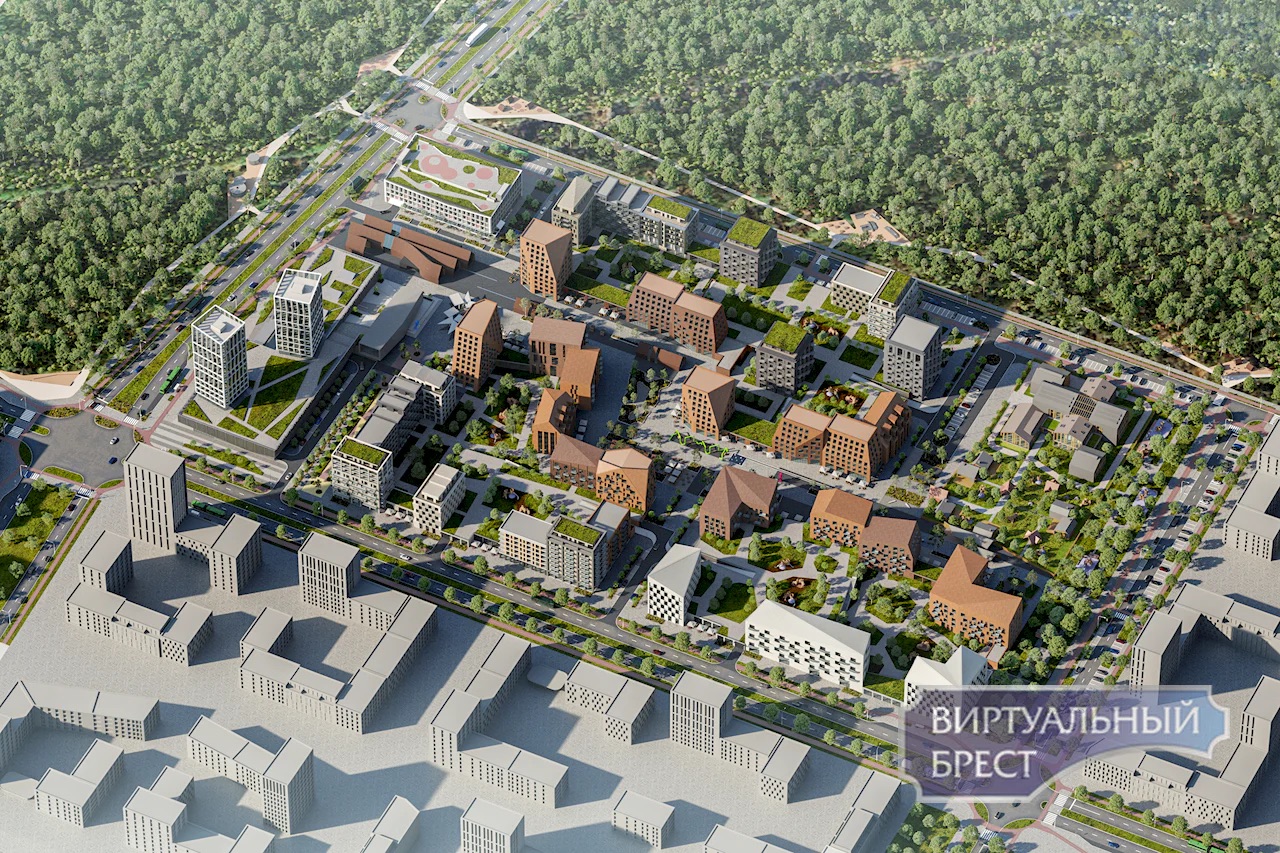 Проект жилого квартала в Бресте в районе Задворцы.