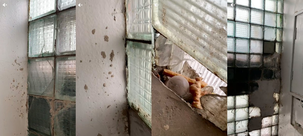 разбитые стеклоблоки