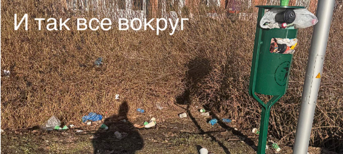 переполненная мусорка на улице