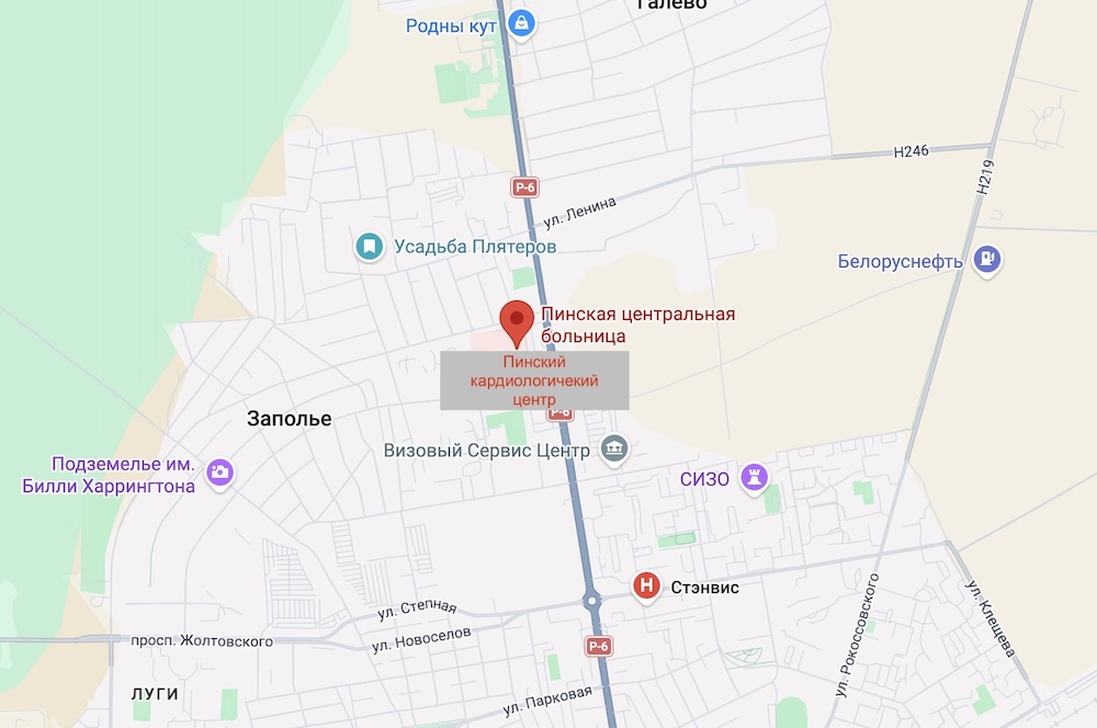 Скриншот карты с Google Maps