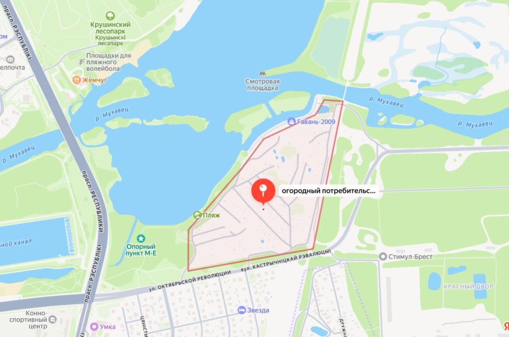 Территория ОПК «Гвардеец-97» в Бресте. Скриншот яндекс-карт