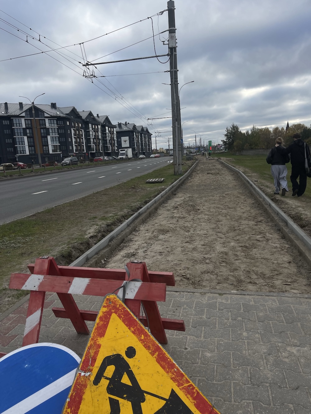 Ремонт тротуара на Ковалевке в Бресте